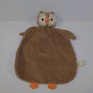 Apple Park Picnic Pals Brown Owl Security Blanket Baby lovey Corduroy Cotton